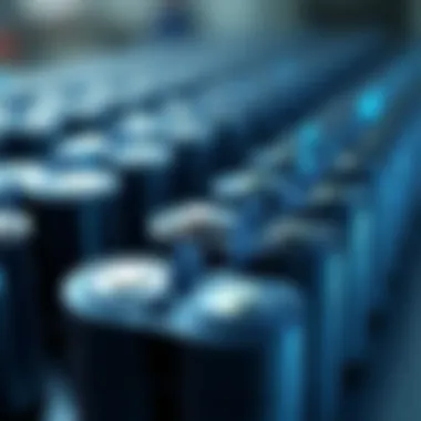 Close-up of advanced battery prototypes