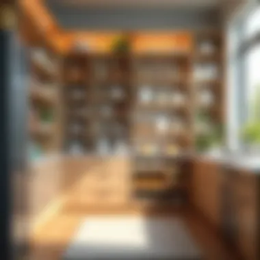 Organizing Your Pantry for Efficiency An elegant setup of pantry staples arranged for easy access